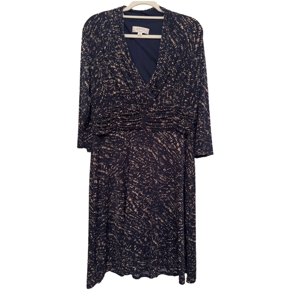 Kasper Blue Women’s Plus Size 16 V-Neck Navy Sheath Dress